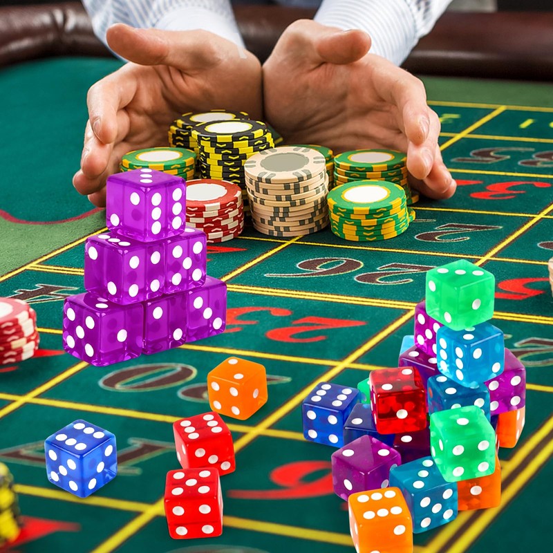 Lemicin 36 Piece 19mm Casino Style Craps Dice Sets Acrylic