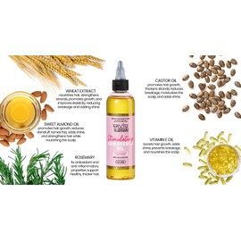 The Mane Attraction Hair Oil for All Hair Types, Infused with Rosemary Oil, Castor Oil & Black Seed Oil - Stimulating Hair Growth, Seals in Moisture, Soothes Irritated Scalp - 4 Fl Oz