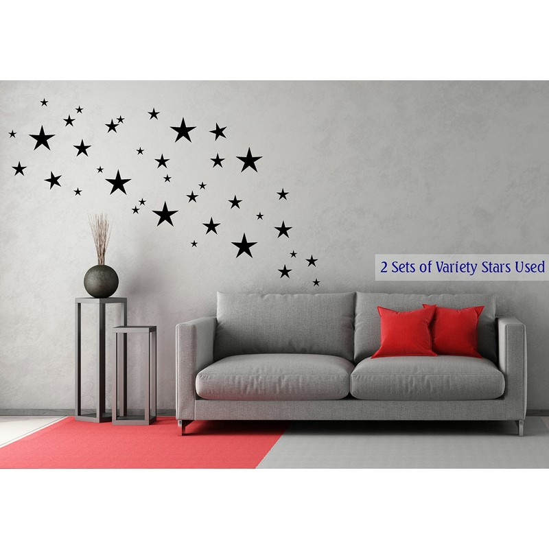 Wall Decor Plus More WDPM206 Variety Star Wall Vinyl Sticker