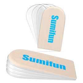 Sumifun Heel Lift, 4-Layer 1 Inch Gel Shoe Lifts for Women Uneven Legs, Adjustable Orthopedic Heel Lifts for Heel Pain and Leg Length Discrepancy, Heel Wedge Inserts 1/4" 1/2" 3/4" (Size S, Beige)