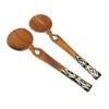Twisted Olive Wood Salad Servers with Bone Handles