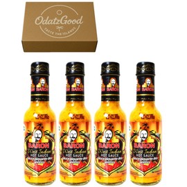 Baron West Indian Hot Sauce 5.5oz Pack of 4 Sealed w/ODatzGood Keychain Bottle Opener (5oz Pack of 4)