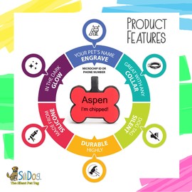 SiliDog – The Original Silent Pet Tag - As Seen On Shark Tank - No More Jingling Dog Tags – Durable - Never Fades - Customized Engraved Silicone ID - Bone - White