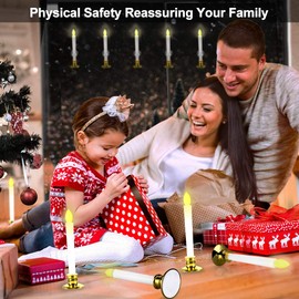 Christmas Window Candles with Timer Remote Battery Operated Candles LED Candle Lights Christmas Decorations Electric Candles Window Lights Flameless Taper Candles with Suction Cups 8 Pack