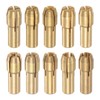 sourcing map 10pcs Brass Collet 0.5-3.2mm Brass Drill Chucks Mini