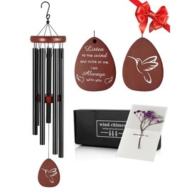 Hummingbird Wind Chimes for Outside - Memorial Wind Chime for Loss of Loved One Sympathy Gifts in Memory of Mother Father Husband Wife, Outdoor Windchimes Gift for Christmas Remembrance