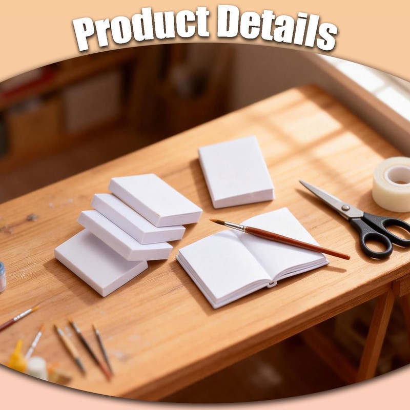 LvYiLinggg 12pcs Miniature Blank Book 1:12 Miniature Blank Book 15.5*21.5*3mm
