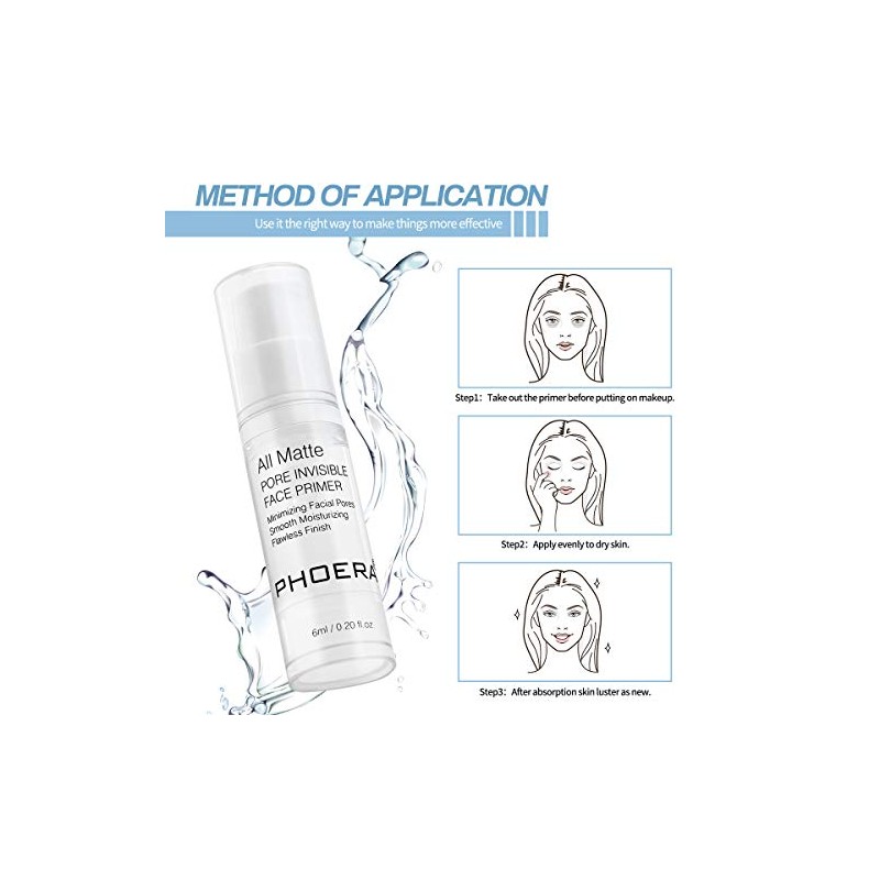 PHOERA Cara de imprimación, Primer facial para maquillaje, Suavizante hidratante