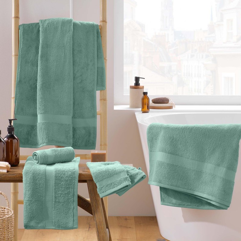 Douceur d'Intérieur, Elegance Celadon Guest Towel (30 x 50 cm)