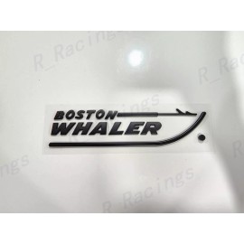 BOSTON WHALER NEW 1PC NEW BOSTON WHALER EMBLEM BADGE LETTERS Matte Black 8-3/4" X 2" PEEL & STICK