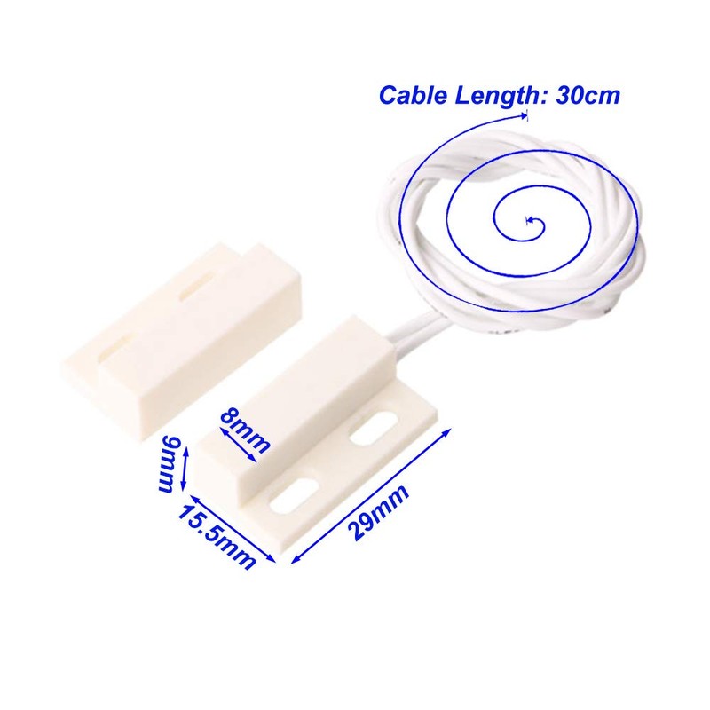 Gebildet 5pcs Recessed Wired Security Window Gate Contact Sensor Alarm,Magnetic