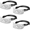 4Pcs Rhinestone Hair Scrunchies Crystal Hair Ties Rubber Bands Chic