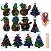 VIEVRE 12 Pieces Scratch Pictures for Children, Christmas Scratch Book