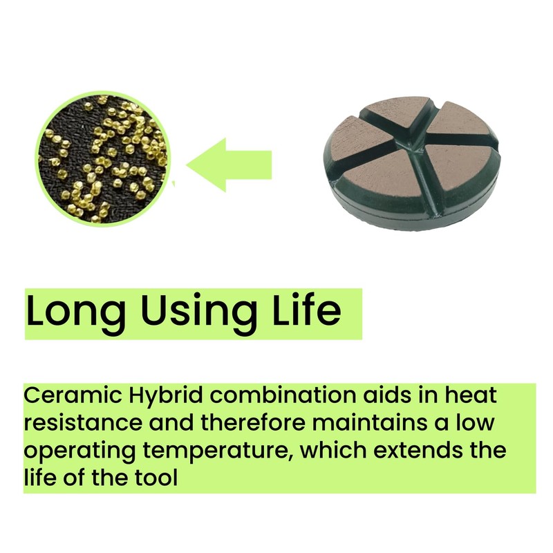 Hybrid Ceramic Transitional Diamond Polishing Pucks for Concrete Terrazzo Floor,