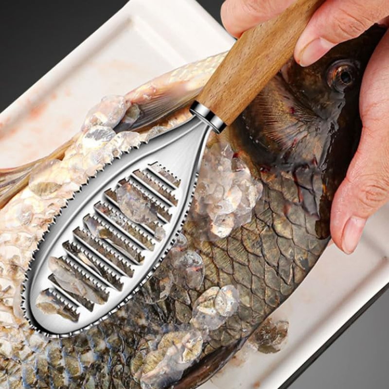 Fish Scaler Brush Stainless Steel Fish Scaler Remover Sawtooth Fish