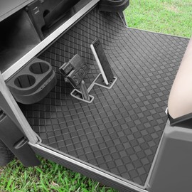 Cartalia Golf Cart Floor Liner Mat 8mm Thick Rubber Full Coverage Fit for Club Car DS 1982-2013 / Villager 1982-2018 Carts Heavy-Duty Non-Slip Front Feet Mats Replacement Easy to Clean - Grey Trim