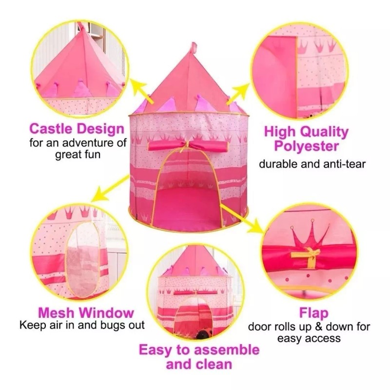 MDS Castillo Casita Infantil Plegable Portátil Niños