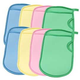 BIUDECO Exfoliating Glove Set Bath Mittens Back Foaming Mesh Body Scrubbing Mitts for Shower Skin Cleaning Gloves