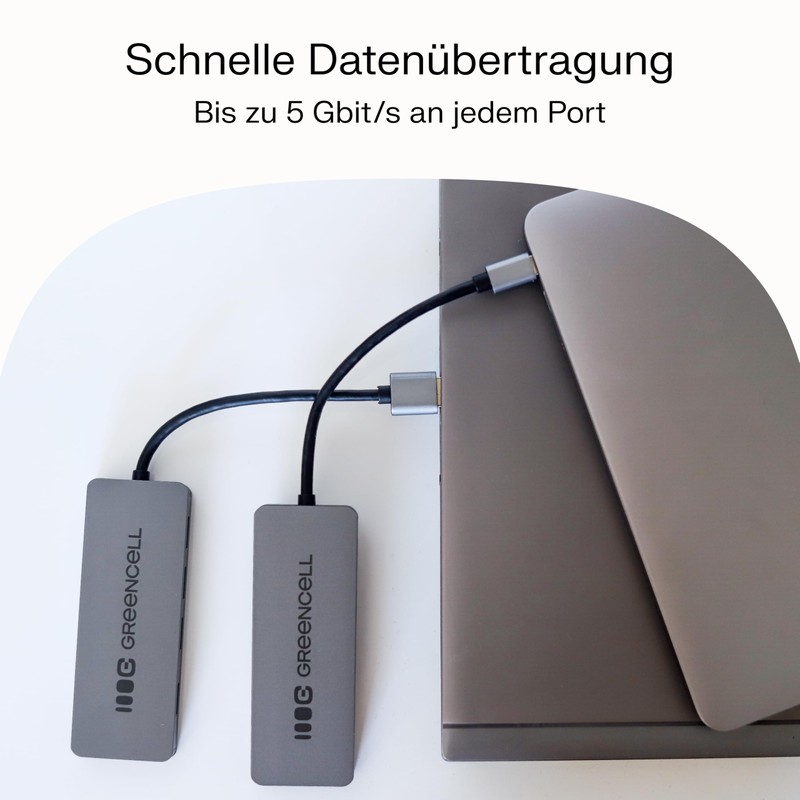 Green Cell 4-Port USB 3.0 Hub Splitter 5 Gbps, Multiple