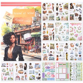 NOTIONSLAND 20 Sheets Scrapbook Stickers Book, 100+ Journaling Stickers for Scrapbooking Supplies, PET Aesthetic Vintage Stickers for Scrapbooking