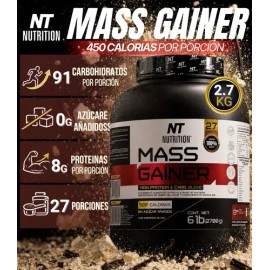 2 Mass Gainer Ganador De Masa Y Peso Y Creatina Nt Nutrition Sabor 1 CHOCOLATE 1 VAINILLA Y CREATINA NATURAL                                          