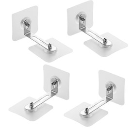 Generisch Wall Mounting No Drilling - Set of 4 Furniture Holders 7 x 7 cm - Freely Adjustable Distance 0-5.2 cm - Tilt Protection for Cabinets & Shelves - Mounting Without Tools