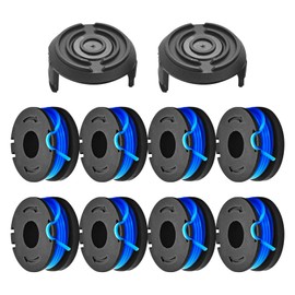 String Trimmer Spool Fit for Harbor Freight Bauer 19115C-B 20V, 0.065" 10FT String Trimmer Replacement Spool Line (8 Spools+2 Cap)