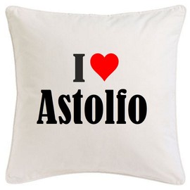 '"I Love Astolfo Cushion Cover 40cmx40 cm Microfibre... Ideal Gift and tasteful decoration for living room or bedroom in White Leather with Zip