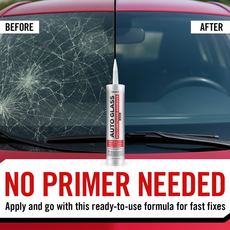 [2 Pack] Polyurethane Windshield Adhesive with Fast Curing Formula -