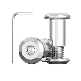 Pack of 20 Connection Screws M6 x 15 mm, Sleeve Screws, Stainless Steel A2 V2A, Furniture Screws, Cabinet Connector with Hex Key for Cabinets, Cabinets, Wood Bread