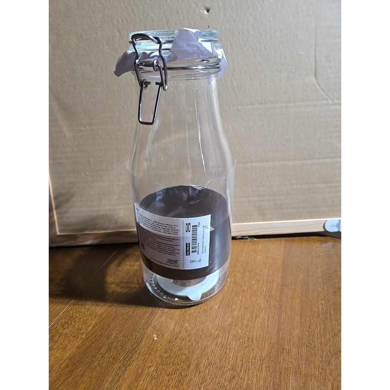 Ikea Korken, Jar With Lid, Clear Glass 2.1 qt