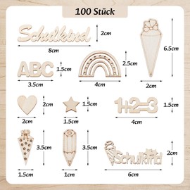 Pack of 100 Decorative Confetti, Wooden Confetti Confetti Decoration First Day of School Table Decoration for Boys Girls School Child