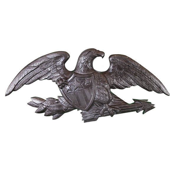 Montague Metal Products Deluxe Swedish Iron Flagpole Wall Eagle, 23-Inch