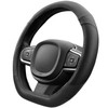 Upgrade4cars D-shape steering wheel cover in black, steering wheel protector,