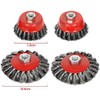 4pcs Twist Knot Wire Brush Set Kit, Fit for 115mm