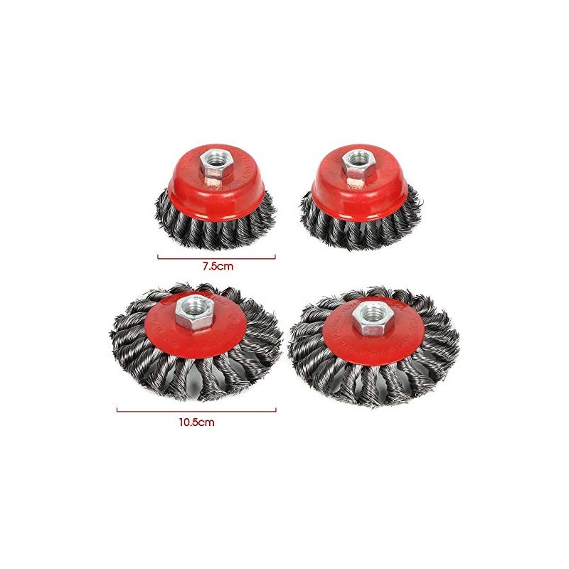4pcs Twist Knot Wire Brush Set Kit, Fit for 115mm