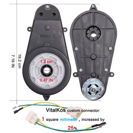 VitalKos 2 Pcs 24V RS555 Standard Gearbox, 40000RPM Motor with 2.1 CM Card Replacement for 24 Volt Kids Ride On Car Motorcycles High Speed Jeep SUV Car Accessories