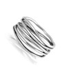 Oxidized Stacked Bar Knot Wide Wedding Ring New 925 Sterling