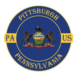 Pittsburgh Pennsylvania Sticker Decal A721 Vinyl Countries Cities Stickers Decal for Wall, Laptop, Truck, Car Bumper Sticker 3 Inches