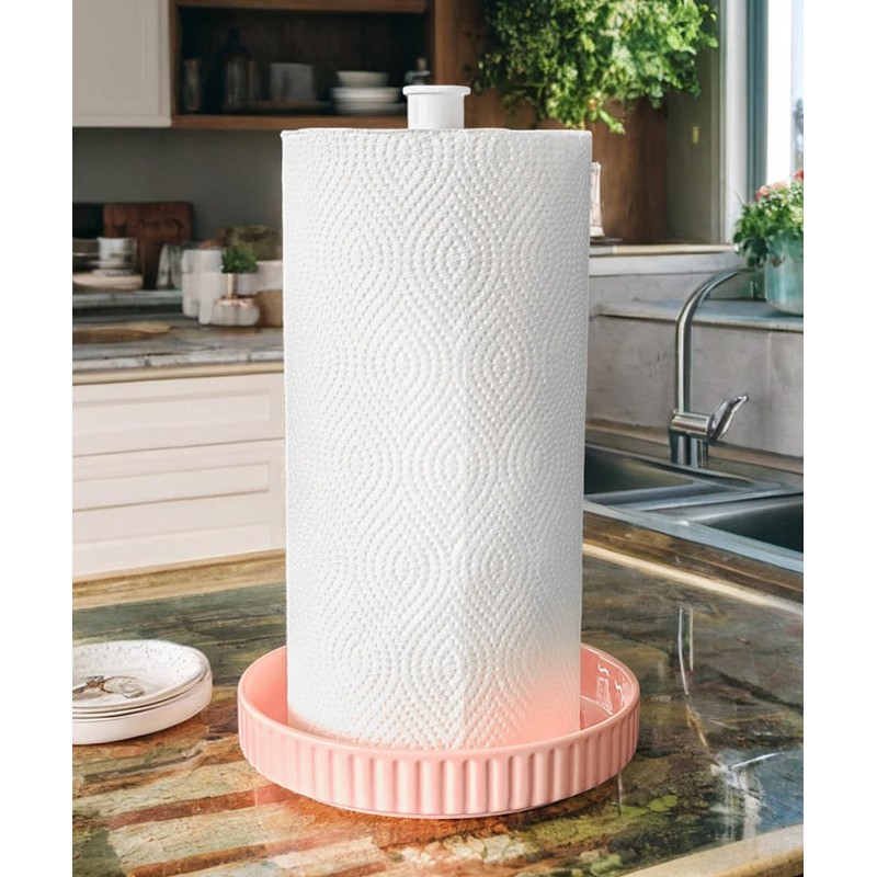 Standing Kitchen Roll Holder - Ceramic Base, Easy Care -