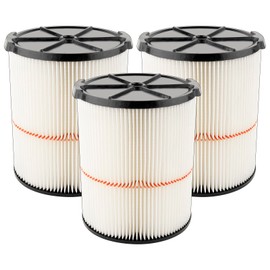 (3 Pack) 9-38754 Replacement Cartridge Filter Compatible With Craftsman 9-38754, HEPA Filters for CMXZVBE38754 fit 5 6 8 9 12 14 16 20 32 Gallon shop vacuum, Red Stripe General Purpose