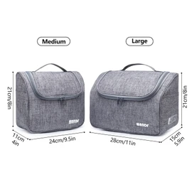 Hanging Toiletry Bag Travel Cosmetic Organizer Shower Bathroom Bag for Men Women Water-resistant A-Light Grey