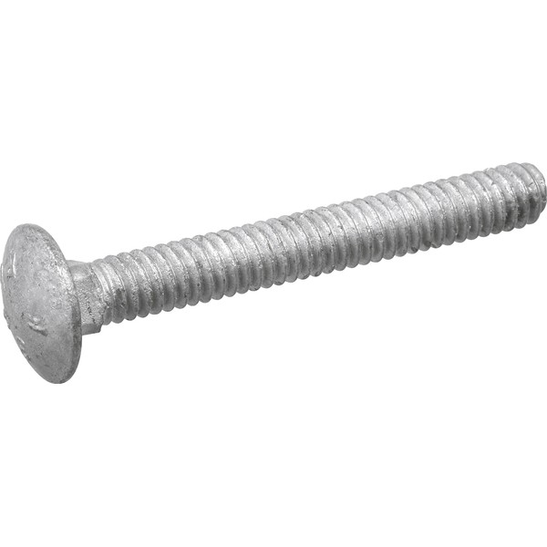 Hillman Group Galvanized Carriage Bolt 1/2” x 2-1/2”, 50 Count, Blunt Point, Alloy Steel, Self-Locking Round Head Fasteners, Wood and Metal, No Washer Needed, Rust-Resistant (812611)