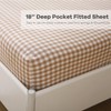 K MASANIJI Taupe White Plaid Ruffle Sheets Twin Size 4-Piece