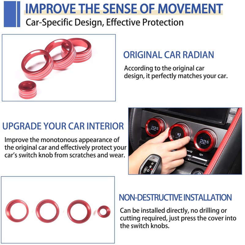 Daeiclru Central Control Adjustment Knob Compatible with Jaguar F-Type 2013-2022,