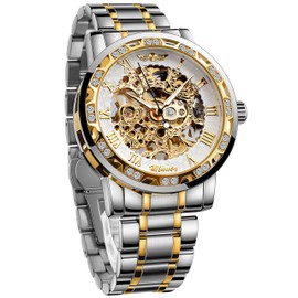 Retro Steampunk Skeleton Automatic Diamond Royal Carving Men's Watches Elegant Mechanical Wrist Watch Neutral Clock