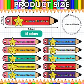 Eersida 100 Set 2025 Star Student Tag Included 100 Awesome Attendance Sticks and 50 Chains Wearable Incentives to Increase Student Awesome Attendance Sticks for Teacher VBS Classroom Awards