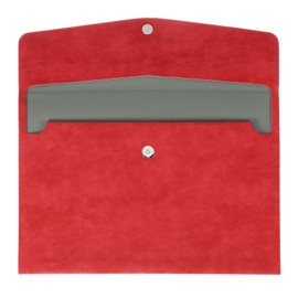sourcing map PU Leather File Folders, A4 Envelope Folder File Document Storage Bag Portable File Folder Organizer Case with Button Closure for Office Business(Red)