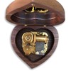 BinkeGG Walnut Wooden Heart Shape Music Box with Sankyo Musical