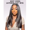 eool Layered Wig Face-Framing Glueless Wigs Human Hair Pre Plucked